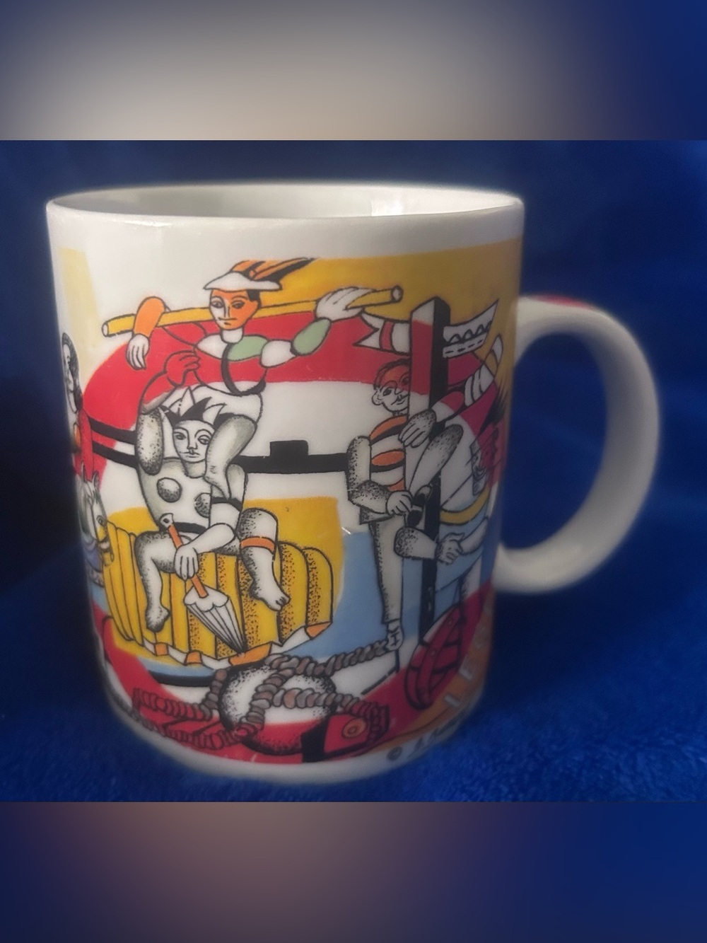Vintage ceramic coffee mug from the Chaleur Master Cubists Collection.